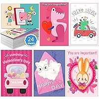 HSHFAMIIY Valentines Day Cards for Kids School, 24 Sheets