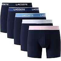 5-Pack Lacoste Mens Cotton Stretch Essentials Boxer Briefs