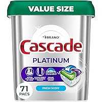 71Ct Cascade Platinum Dishwasher Detergent Pods, Fresh Scent