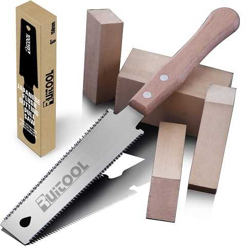 Amazon - RUITOOL Japanese Hand Saw 6 Inch Double Edge Sided Pull Saw Ryoba SK5 Flexible Blade 14/17 TPI Flush Cut Beech Handle Wood Saw for Woodworking Tools