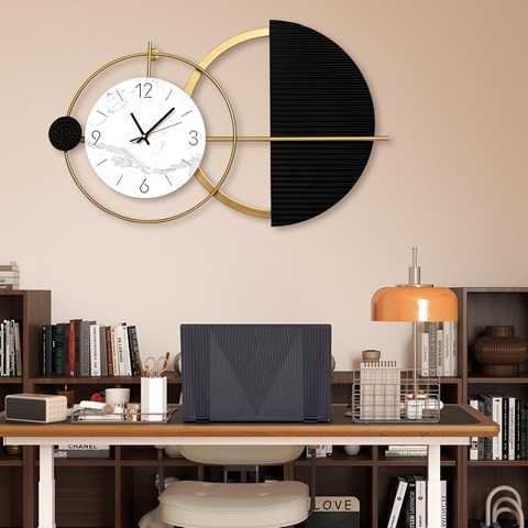 Amazon - 29x18 Inches Large Modern Wall Clocks Battery Operated Silent No-Ticking, Unique Decorative Analog Clock for Bedroom, Kitchen, Living Room, Entryway, Home & Office Decor