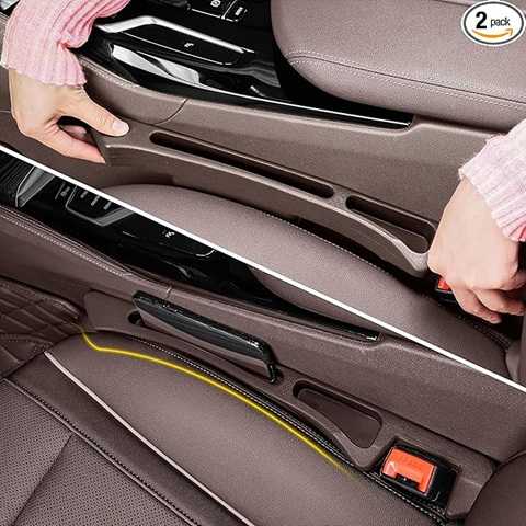 Amazon - Car Seat Gap Filler Organizer with Dual Slots, 2 Pack Anti-Drop Storage Solution for Car SUV Truck - Prevents Phone, Keys, Wallet from Falling Between Seats (Brown)