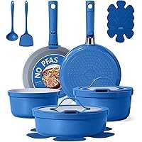 Carote 15pcs Pots and Pans Set Ceramic Cookware