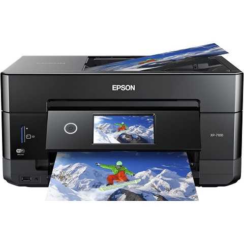 Amazon - Epson Expression Premium XP-7100 Wireless Color Photo Printer with ADF, Scanner and Copier, Black, Small