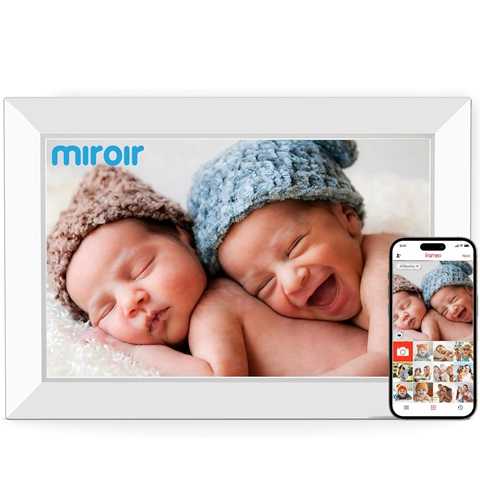 Amazon - Miroir 10.1 Inch WiFi Digital Photo Frame via Frameo App, 1280x800 HD IPS Touch Screen Electric Picture Frame Display, 32GB Storage, Auto-Rotate, Wall Mountable, Share Photos/Videos Instantly