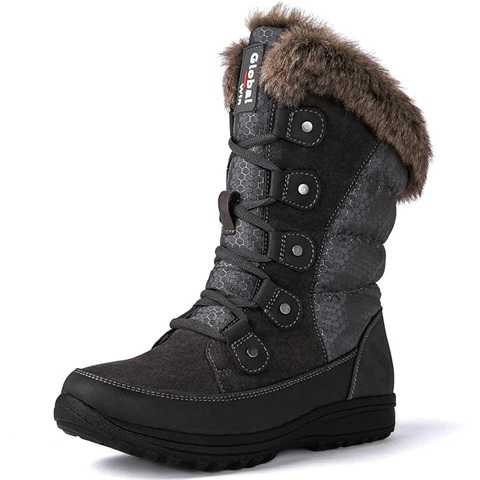 Amazon - GLOBALWIN Women's Snow Boots Waterproof Mid-Calf Winter Boots with Thermal Fleece Lining, Insulated Cold Weather Protection, and Non-Slip Sole for Snowy Commutes