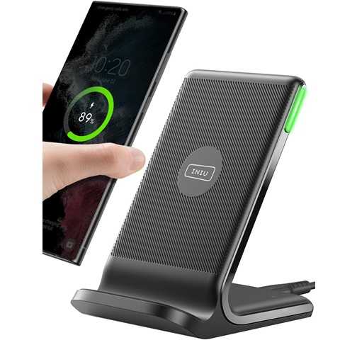 Amazon - INIU Wireless Charger, 15W Fast Wireless Charging Station with Sleep-Friendly Adaptive Light Compatible with iPhone 17 16 15 14 13 12 Pro Max Samsung Galaxy S25 S24 S23 Note 20 Google etc
