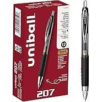 12-Pack Uniball 207 Retractable Gel Pens Ultra Micro Point 0.38mm