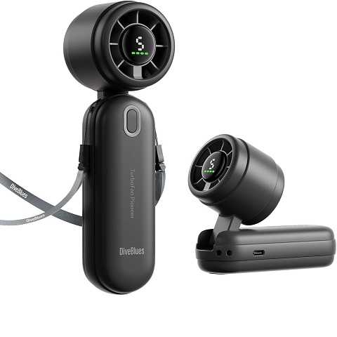 Amazon - Diveblues iTurbo Portable Handheld Turbo Fan, 5 Gear High Speeds, Foldable Rechargeable Mini Hand Fans, Led Display,Powerful Turbo Airflow, 12-Hrs Cooling Small Fan Travel Essentials Beach Women Gifts