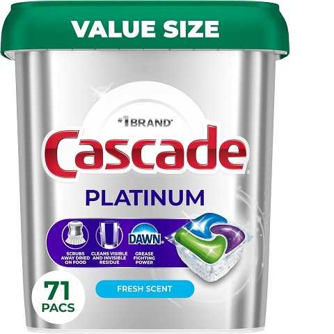 Amazon - Cascade Platinum Dishwasher Pods, Dishwasher Detergent, Dish Detergent Soap, Fresh, 71 count