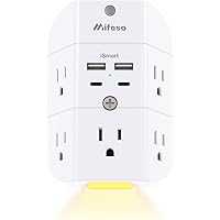 Mifaso 5-Outlet Extender and 4 USB Ports Surge Protector 1080J