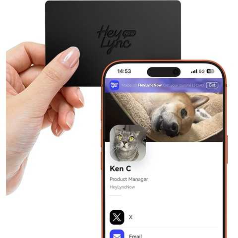 Amazon - AI Smart Digital Business Card, Automated Contact Enrichment | Voice Notes Transcription | AI Drafts Follow-Up Email | Scan and Digitize | NFC Tap to Share Contact