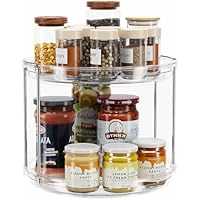 LAMU 2 Tier Lazy Susan Turntable 9.25-in Rotating Spice Rack