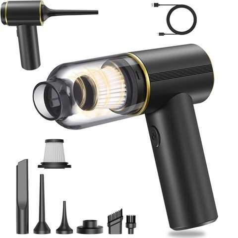 Amazon - JONEME Portable Car Vacuum Cleaner High Power 12000PA,6 in 1 Hand Held Vacuum Cordless Rechargeable Air Blower & Pump & Air Duster,Small Mini Handheld Vacuum for Car,Home,Office,Pet Hair