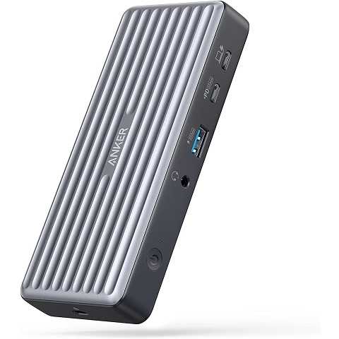 Amazon - Anker USB C Docking Station, PowerExpand 9-in-1 USB-C PD Dock, 60W Charging for Laptop, 20W Power Delivery Charging, 4K HDMI and DisplayPort, USB3.0&USB2.0 Data, Gigabit Ethernet, 3.5 mm Audio