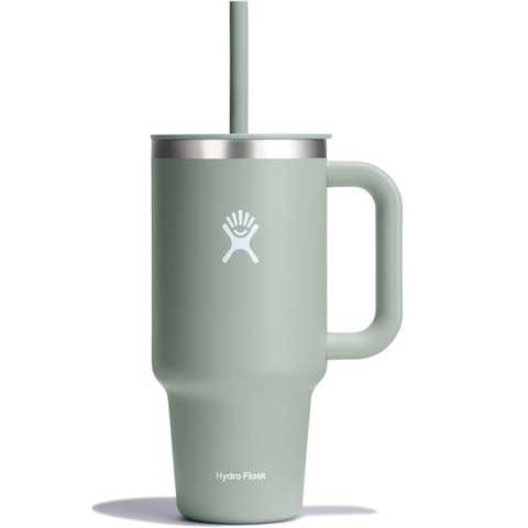 Amazon - Hydro Flask Travel Tumbler with Handle, Lid and Straw - Insulated Stainless Steel in 32 Oz Agave