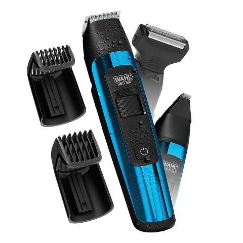 Amazon - Wahl Manscaper® Total Body Grooming and Your Hair Down There Rechargeable Deluxe Hair Trimmer and Shaver with Safe-Touch Detachable Stainless Steel Precision Blades - Model 5708