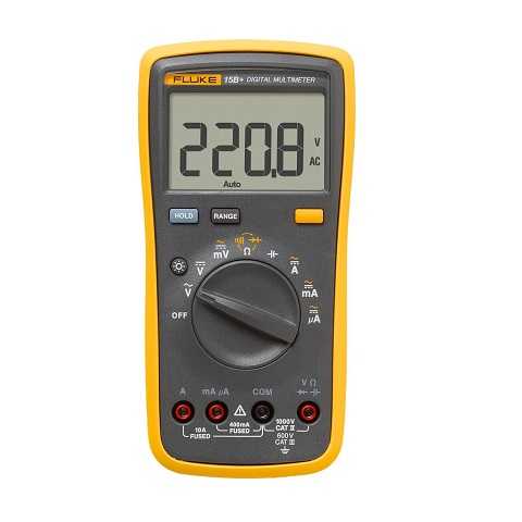 Amazon - Fluke 15B+ Digital Multimeter, for Electrical Applications, Measures AC/DC Voltage and Current Measurements up to 1000V and 10A, Along with Resistance, Continuity, Diode, and Capacitance Capabilities