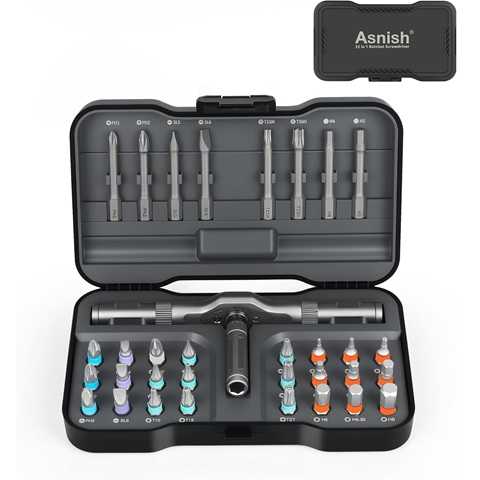 Amazon - 34 in 1 Magnetic Ratchet Screwdriver Set, Premium S2 Steel Multi Bit Tool Kit with Storage Case, Portable for Electronics, DIY & Home Repairs (Ideal Gift)
