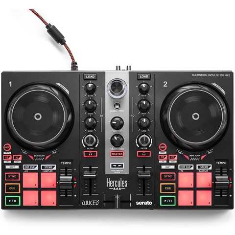 Amazon - Hercules DJControl Inpulse 200 MK2 — Ideal DJ Controller for Learning to Mix — Software and Tutorials Included, Black