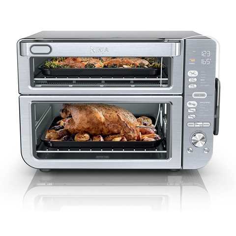 Amazon - Ninja Air Fryer & Toaster Oven Combo with Thermometer| Double Stack XL | 12-in-1 | Smart Finish & DualZone Technology Cook 2 Meals at Once | Air Fry, Bake, Broil, Reheat | Stainless Steel | DCT651