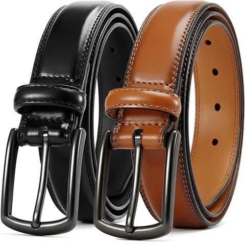 Amazon - CHAOREN Leather Dress Belt Men 2 Pack - 1 3/8'' Mens Belts for Work Business Casual Jeans