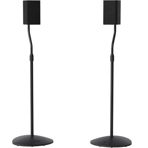Amazon - SANUS Speaker Stands Pair for Satellite & Bookshelf Speakers up to 3.5lbs – 10” Height Adjustment – Includes L-Shaped Bracket & Keyhole Adapter for Compatibility – Easy DIY Assembly
