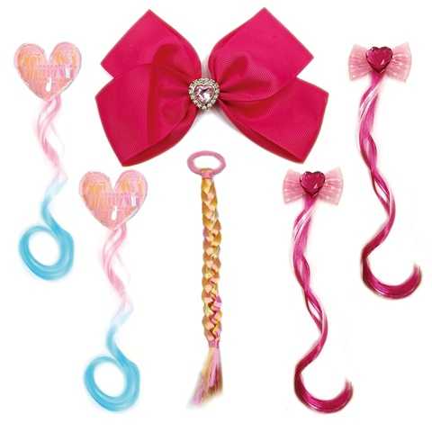 Amazon - 6 PCS Tinsel Hair Extensions for Girls, Pink Hair Clips for Toddler Girl, Princess Dress up Hair Pieces, Cute Gifts and Costume Hair Accessories Set for Little Princess (Doll-Inspired)