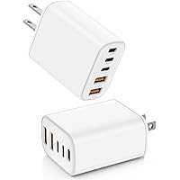 2-pk Cerdeti 40W 5-Port Fast Charging USB C Wall Charger
