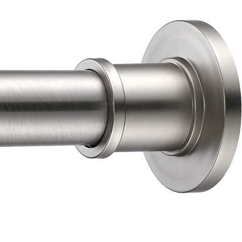 Amazon - BRIOFOX Industrial Shower Curtain Rod - Rustproof Non-Slip 43-72 Inch 304 Stainless Steel Tension Curtain Rod for Window or Bathroom, Brushed Nickel