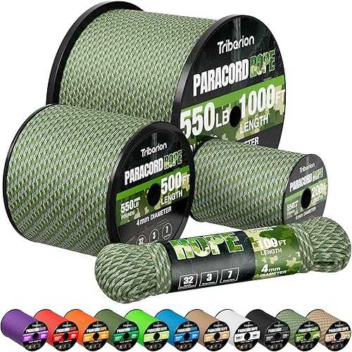 Triberion 100ft 5/32-in Parachute Cord 4MM 7-Strand Para Cord