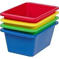 IRIS USA Plastic Storage Bins Containers Small 4-Pack