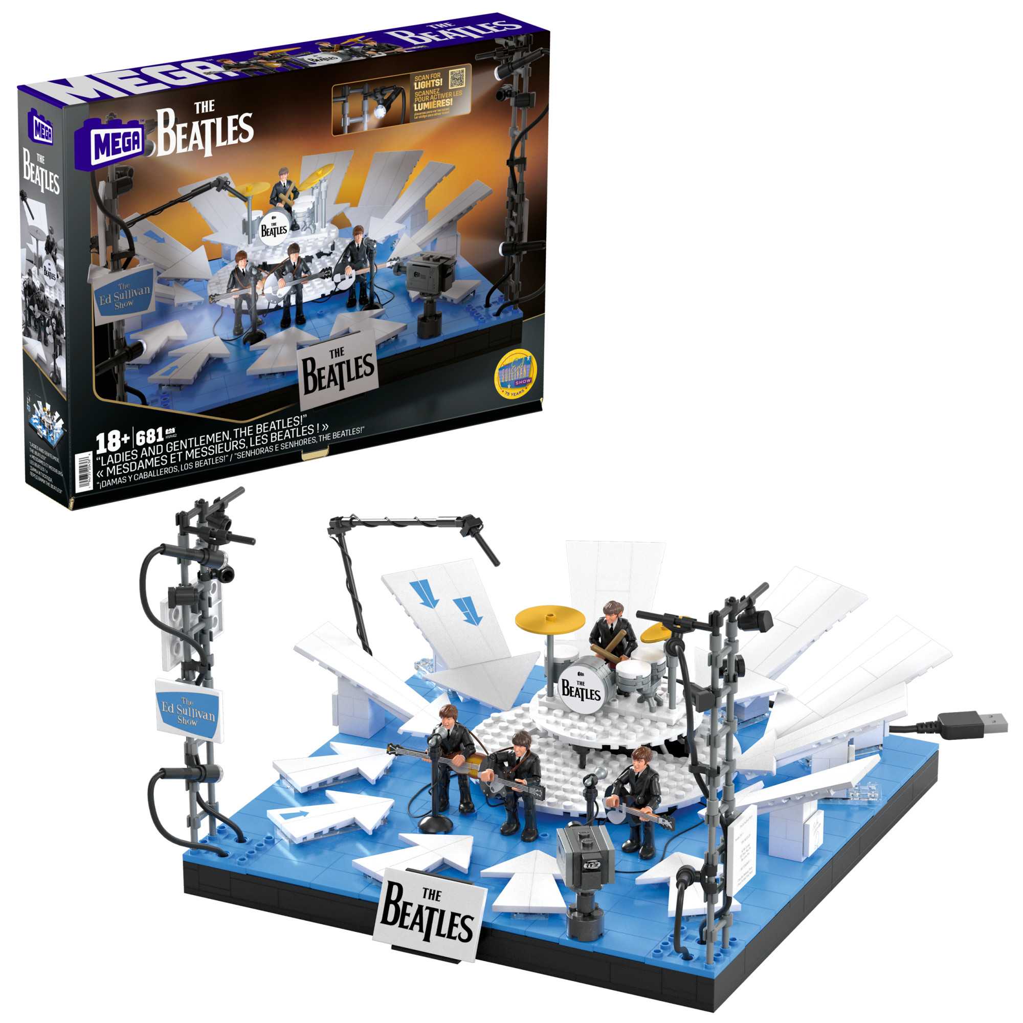 MEGA The Beatles Building Toy Kit with Lights (681 Pieces)