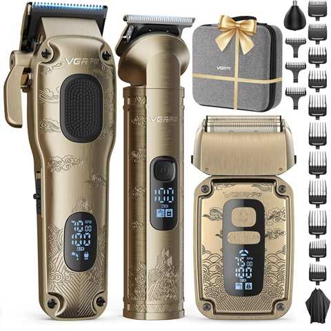 Amazon - Hair Clippers & Trimmers Set for Men Professional, Waterproof Electric Razor Foil Shaver for Men Face Beard, Cordless for Hair Cutting, 4-Speed Setting, LED Battery Display, Barber or Home Use