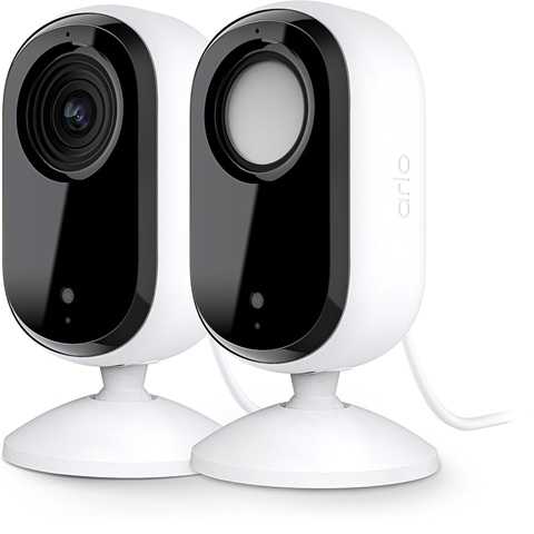 Amazon - Arlo Essential Security Camera 2K | Indoor Only| 2nd Gen | Baby Monitor & Pet Camera | Wireless with Spotlight, 2-Way Audio, Color Night Vision, Live Stream, Motion Activation, White, 2 Cameras