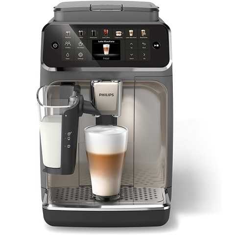 Amazon - Philips 4400 Series Fully Automatic Espresso Machine, LatteGo Milk System, Integrated Grinder, 12 Hot & Iced Coffee Pre-Sets, Quick Start, SilentBrew, 15-Bar Pressure, Black Chrome (EP4444/90)