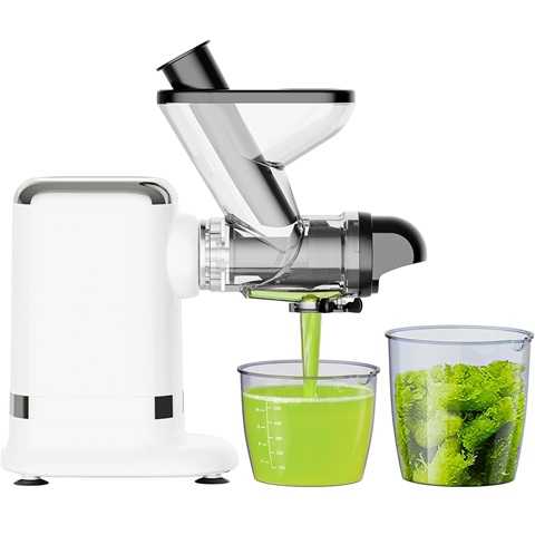 Amazon - GVODE Cold Press Juicer, Powerful Masticating Juicer with Dual Feed Chute, Electric Juicer with Pulp Separation, Countertop Juicer Machines, 75dB, 3 Mode Operations, Overheat Protection
