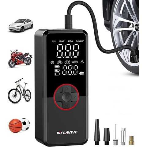 Amazon - Tire Inflator Portable Air Compressor,150PSI Faster Inflation Cordless Tire Air Pump with Digital Gauge,Auto Shut-Off,LED Light,Electric Air Pump for Car Tires,SUV, Motorcycle, Bike, Balls