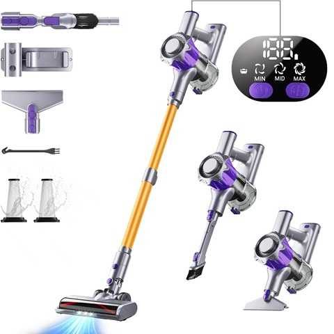 Amazon - Cordless Vacuum Cleaner, 450W 50Kpa Powerful Stick Vacuum, Up to 70Mins Rechargeable Battery, Vacuum Cleaners for Home Anti-Tangled Lightweight Handheld for Hardwood Floor, Carpets, Pet Hair
