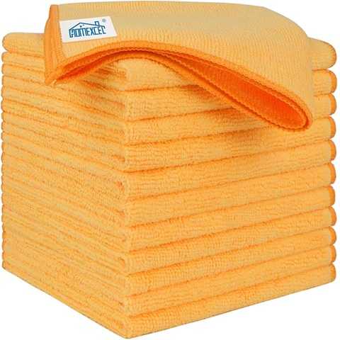 Amazon - HOMEXCEL Yellow Microfiber Cleaning Cloths 12 Pack, 12.5 x 12.5 inch Microfiber Towel for Cars, Ultra Absorbent Car Washing Cloth, Lint Free Streak Free Cleaning Rags for Car, Kitchen, and Window