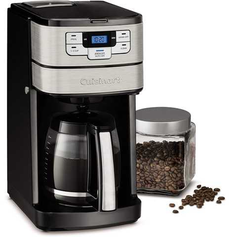 Amazon - Cuisinart Automatic Grind & Brew 12-Cup Coffee Maker with Blade Grinder, Programmable Coffee Machine Glass Carafe with 1-4 Cup Setting, Brew Pause, Grind-Off Option, DGB-400NAS, Black/Stainless Steel