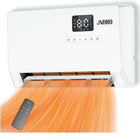 Amazon - Wall-Mounted Space Heater with ECO Thermostat and Remote Control, LED Display, 60°/90°/120° Oscillation Modes, 24-Hour Timer, Indoor Electric Space Heater