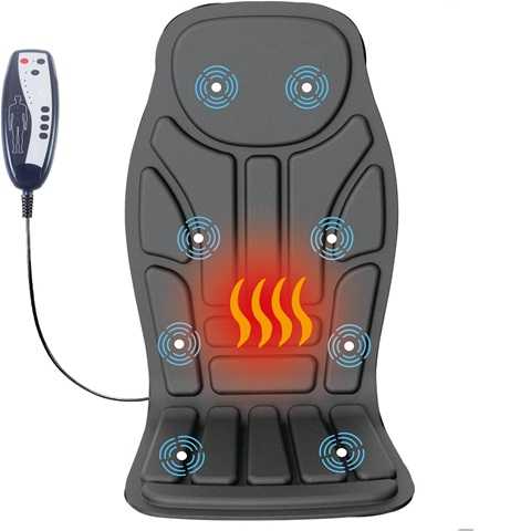 Amazon - Deep Tissue Vibrating Cushion for Back, Shoulder and Seat Pain Relief, 8-Motor Heating Massager Pad, Office and Home Use, Ideal Gift for Men & Women (Black)