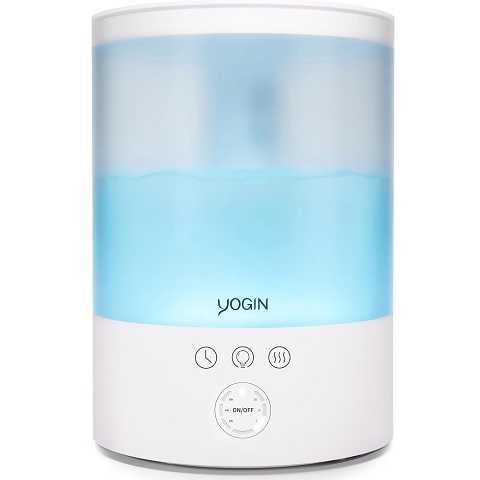 Amazon - YOGIN Humidifiers for Bedroom Large room,Top fill 2.5L Ultrasonic cool mist Humidifiers for Baby Nursery and Plants,Up to 24 Hours, 24db Quiet,Night Light, Auto Shut Off, Easy Clean Humidifier