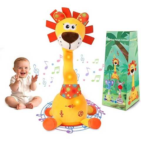 Amazon - Dancing Talking Lion Toy, Stuffed Animal Baby Toy Repeating What You Say, Glowing Musical Electronic Lion with Fluffy Mane Gifts for Toddlers 1-3 Years Old Easter Gift for Kids