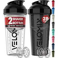 2-Pack Velomix 28oz Protein Shaker Bottles