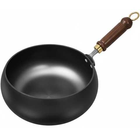 Amazon - traditional hand-forged pot, non-stick pot with iron content as high as 99%, deep nitriding, double rust prevention and durability. (without a lid, 11.02 * 11.02 * 5.91inch)