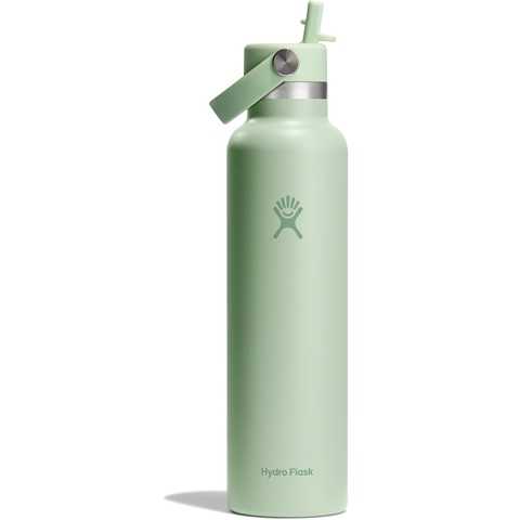 Amazon - Hydro Flask Water Bottle - Insulated Stainless Steel - Straw Lid, Non Spill, Leakproof 24 Oz Aloe Green